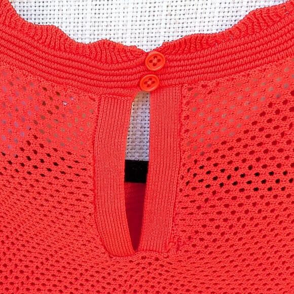 House Of Harlow Orange Red High Neck Crochet Sleeveless Maxi Midi Dress, size L - Picture 5 of 11